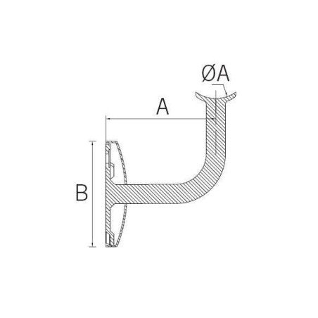 Medidas Soporte pasamanos ST-353 Pared-tubo