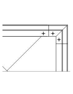 Soporte esquinero Glass U Base fijación interna - Barmet 2