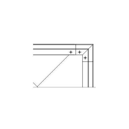 Plano Soporte esquinero Glass U Base fijación interna