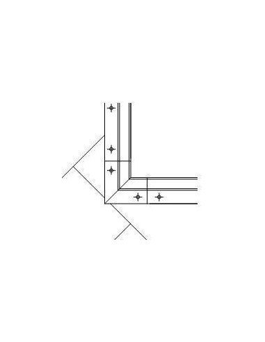 Plano Soporte esquinero Glass U Base fijación externa