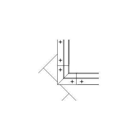 Plano Soporte esquinero Glass U Base fijación externa