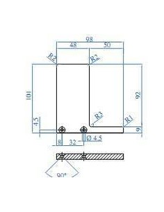 Tapa de soporte de soporte de barandilla Glass U - Barmet 2