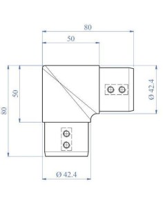 Conector de pasamanos ranurado de inoxidable 2