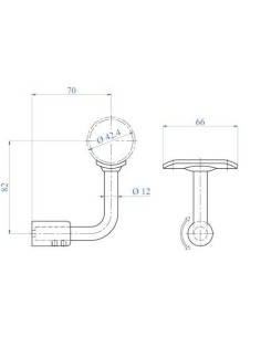 Soporte pasamanos E4583/424 para poste 2