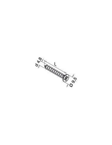 Medidas Tornillo cabeza avellanada y hueco cruciforme QS-7 4,8x38mm