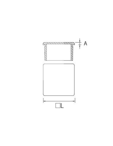Terminal Modelo TF530 de acero inoxidable AISI 316 con acabado pulido espejo y satinado Terminal para tubo cuadrado de 40x40mm 