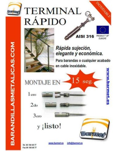 Tensor terminal Rapid para cable de inoxidable Expert - Barmet.es