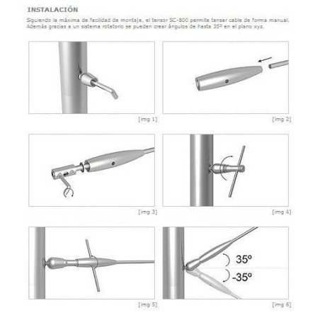 Plano Tensor de cable SC-800 D4-5mm AISI 316