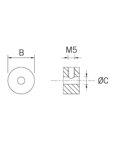 Medidas Adaptador para barandilla modelo SC-850 en acero inoxidable 4-5mm