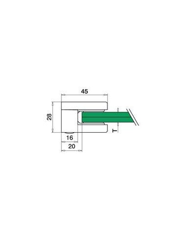 Plano Pinza cuadrada para vidrio Mod.21