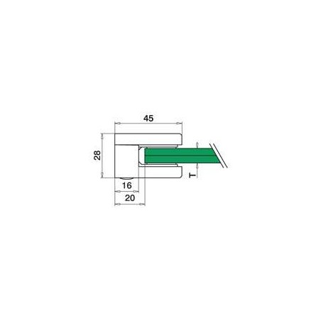 Plano Pinza cuadrada para vidrio Mod.21