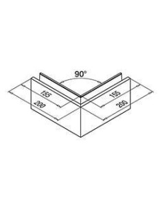 Perfil esquina exterior para barandilla Easy Glass Slim superior - Barmet 2