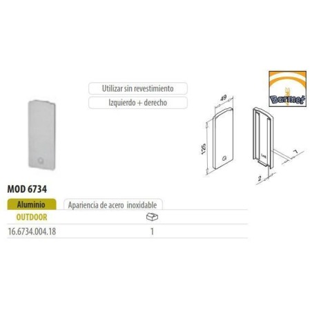 Tapa perfil Easy Glass Slim 6734 Aluminio