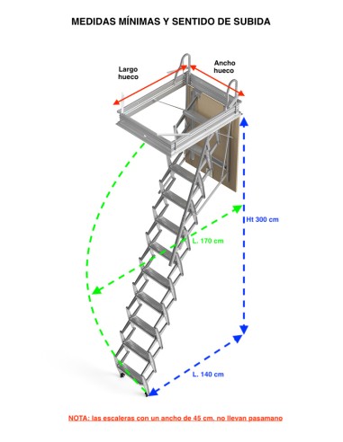 Escalera plegable flexa a pared