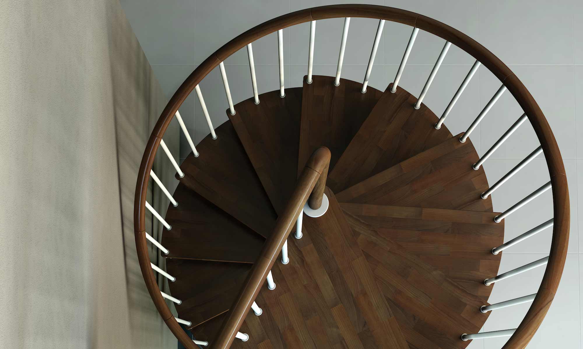 Escalera de caracol Kubo instalada