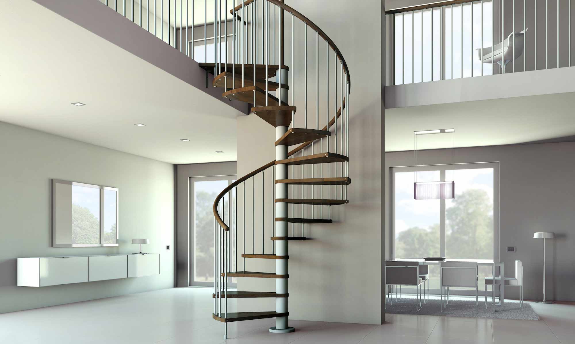 Escalera de caracol Kubo instalada