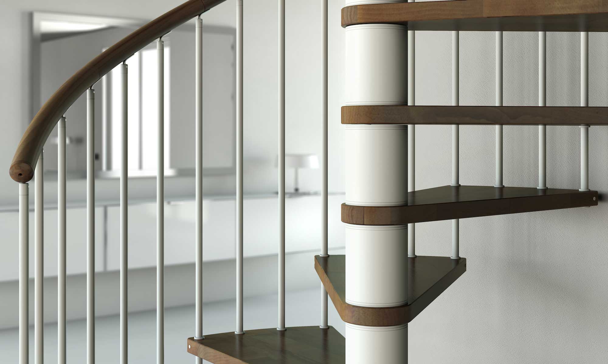 Escalera de caracol Kubo instalada