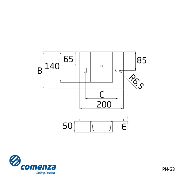 Plano placa de anclaje PM-63