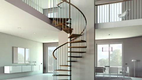 Escalera de caracol Kubo instalada